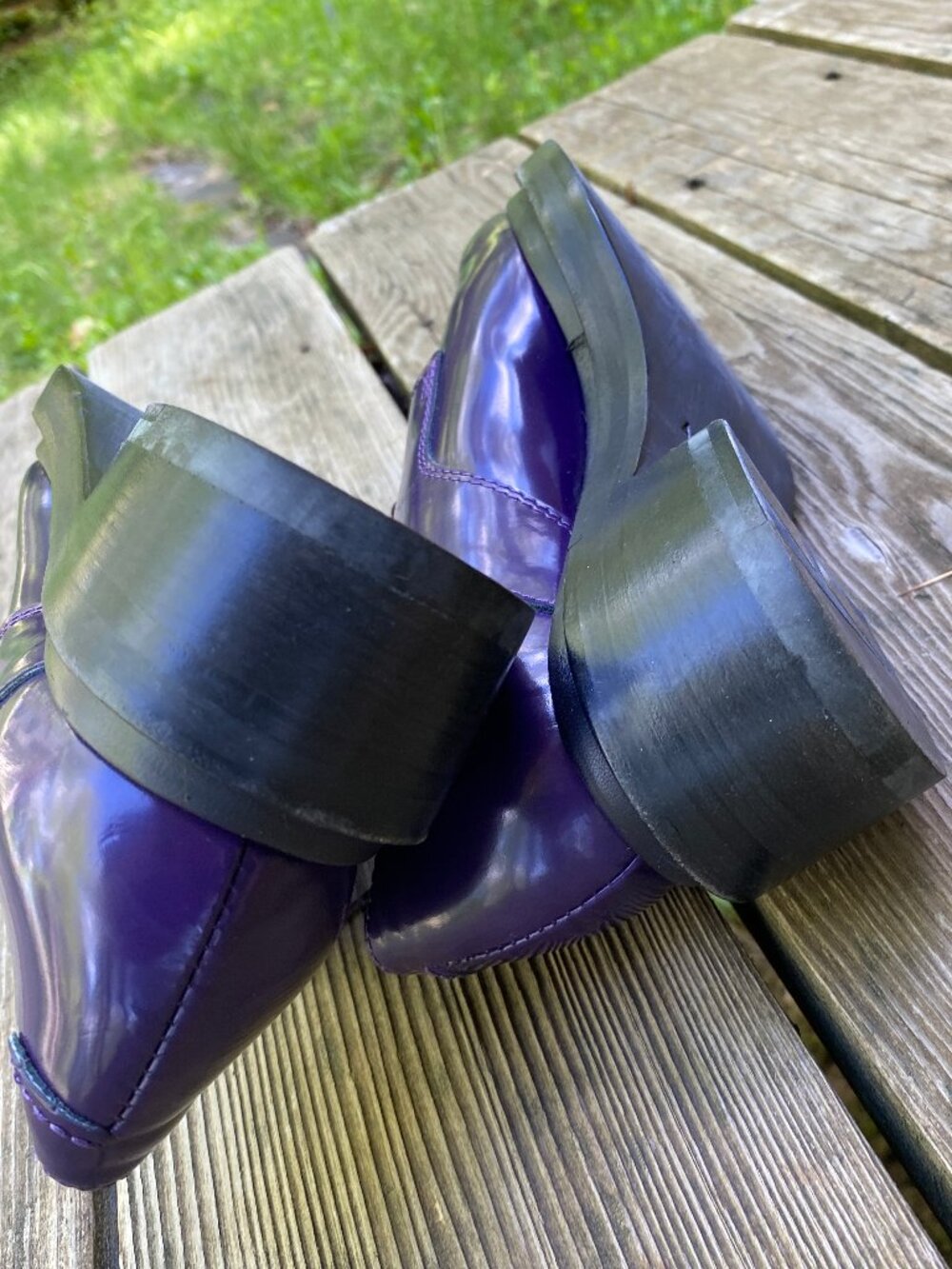ACNE Studios Purple Leather Patent Lark Oxford Pointy Shoes -Size 38 Euro/8 USA - Picture 5 of 8